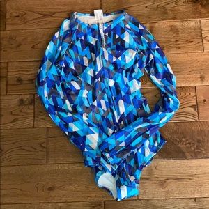 NWT Lands’ End rashguard one-piece swimsuit